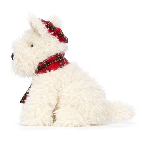 jellycat knuffelhond scottie kerst - 21 cm 