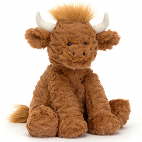 jellycat knuffelkoe schotse hooglander fuddlewuddle - 23 cm