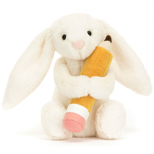 jellycat knuffelkonijn bashful bunny met potlood - 18 cm