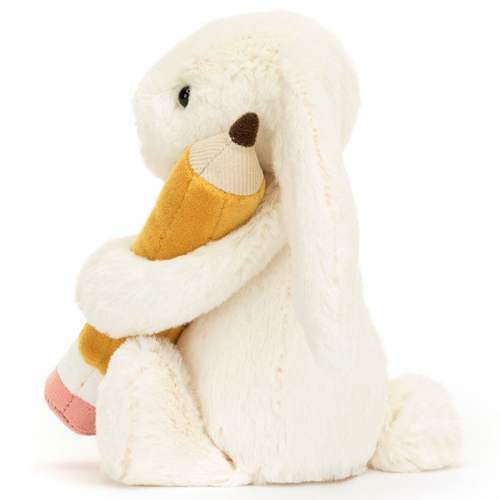 jellycat knuffelkonijn bashful bunny met potlood - 18 cm