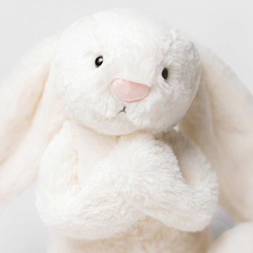 jellycat peluche lapin tout doux crème bashful - 18 cm