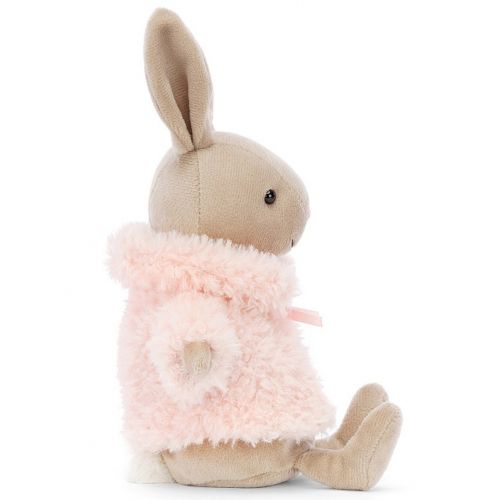 jellycat knuffelkonijn comfy coat - roze - 17 cm