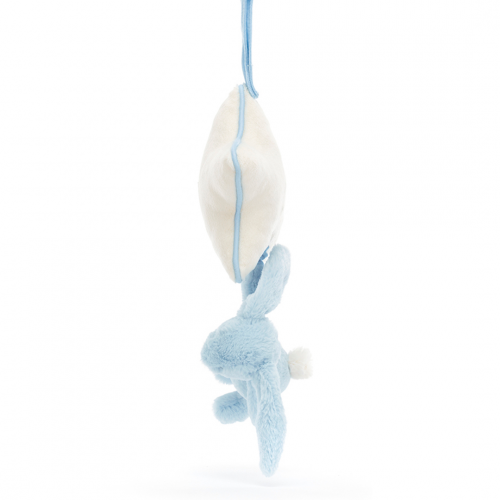 jellycat muziekdoosje bashful blue konijn - 30 cm