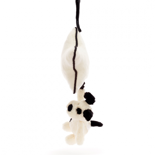 jellycat muziekdoosje bashful black and cream puppy - 30 cm