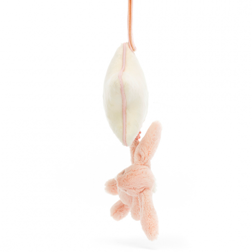 jellycat muziekdoosje bashful blush konijn - 30 cm