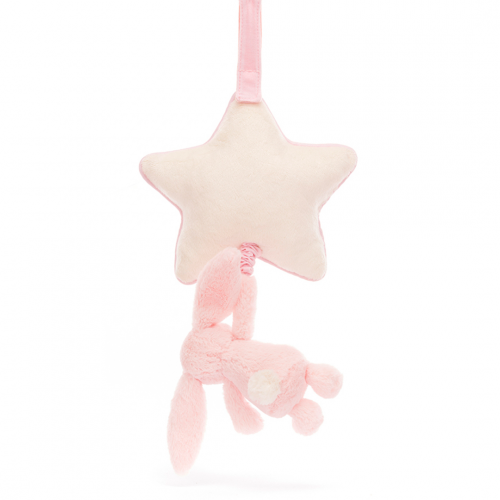 jellycat muziekdoosje bashful pink konijn - 30 cm