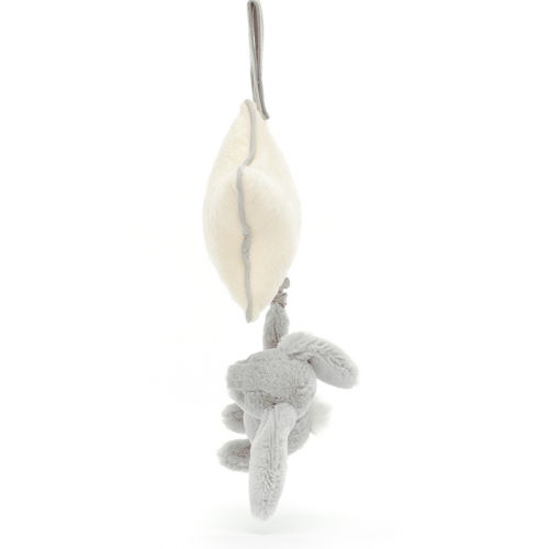 jellycat muziekdoosje bashful silver konijn - 30 cm