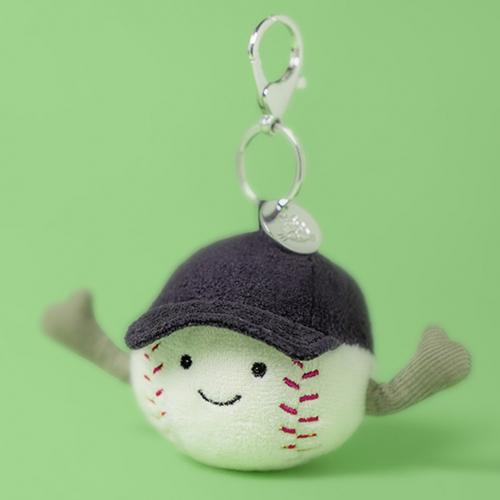 jellycat porte-clés amuseables balle de baseball - 12 cm