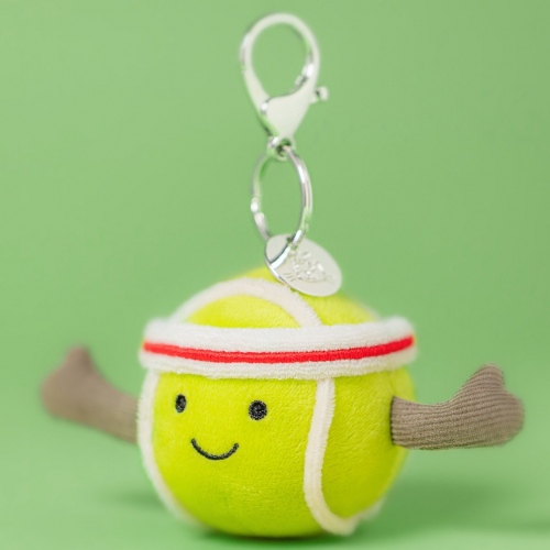 jellycat porte-clés amuseables balle de tennis - 13 cm