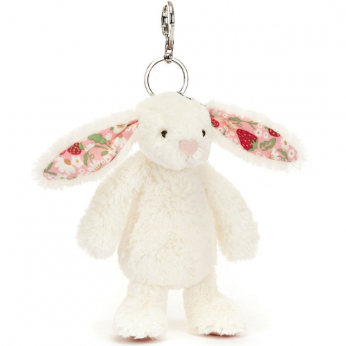 jellycat sleutelhanger konijn mimi strawberry - 17 cm