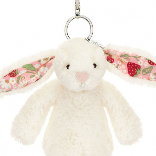 jellycat sleutelhanger konijn mimi strawberry - 17 cm
