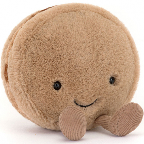 jellycat amuseables knuffelmacaron chocola - 12 cm