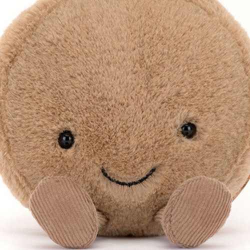 jellycat amuseables knuffelmacaron chocola - 12 cm