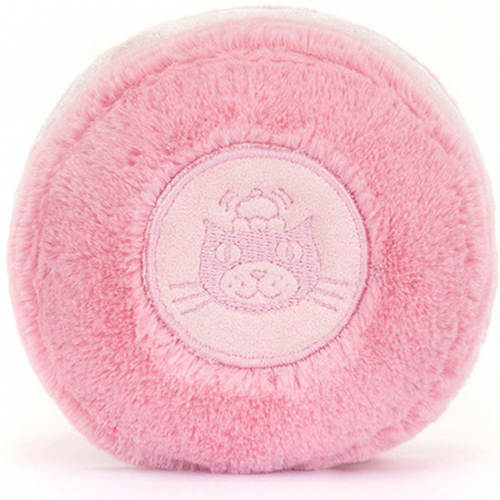 jellycat amuseables knuffelmacaron framboos - 12 cm
