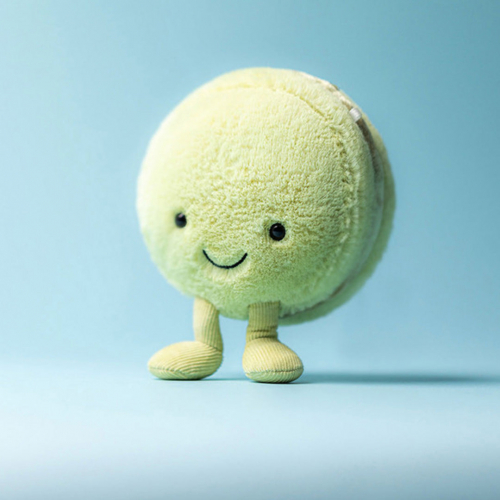 jellycat amuseables knuffelmacaron pistache - 12 cm