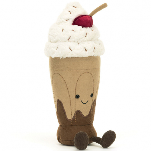 jellycat amuseables knuffelmilkshake chocolade - 27 cm