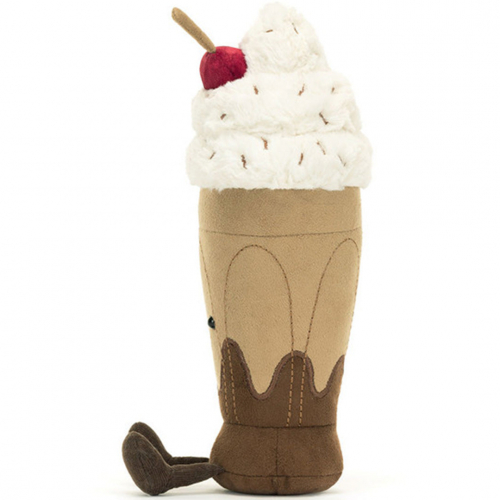 jellycat amuseables knuffelmilkshake chocolade - 27 cm