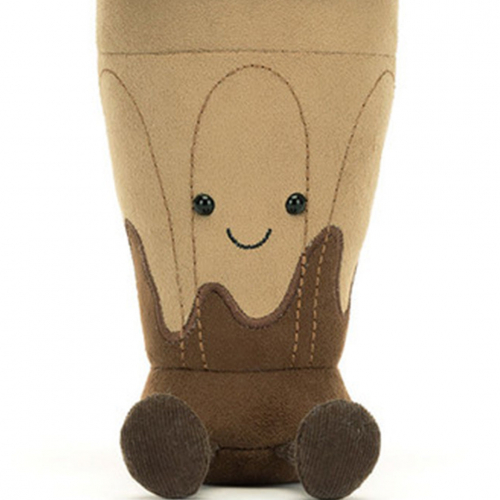 jellycat amuseables knuffelmilkshake chocolade - 27 cm
