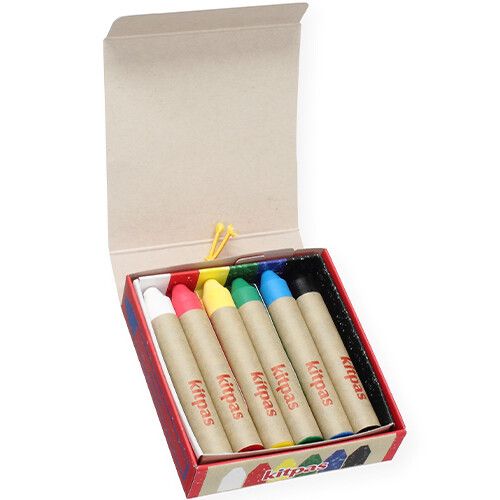 kitpas waskrijt rijstwax - medium - 6st 