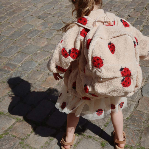 konges sløjd kleuterrugzak jody teddy - ladybug sand - 34 cm 