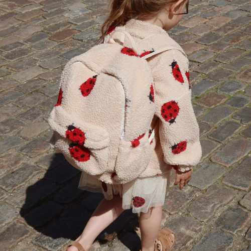 konges sløjd kleuterrugzak jody teddy - ladybug sand - 34 cm 