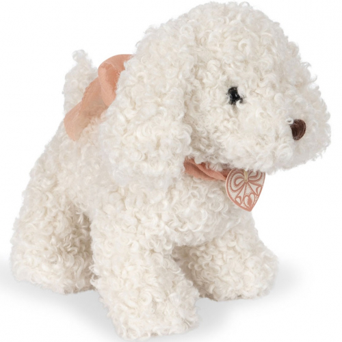 konges sløjd knuffelpuppy met draagtas - yvette - 24 cm 