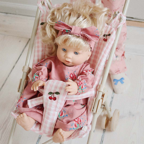 konges sløjd poppenbuggy - powder pink check