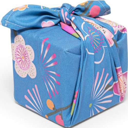 la la fete inpakdoek tokyo confetti - blauw - 50x50 cm