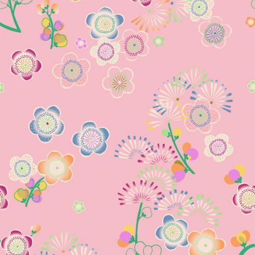 la la fete inpakdoek tokyo confetti - roze - 70x70 cm