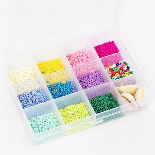 la petite épicerie heishi kralen in 11 kleuren met accessoires - pop - 3 mm