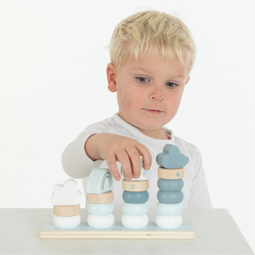 label label stapeltoren blue - 18-delig