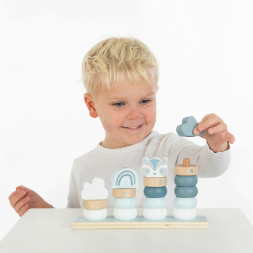 label label stapeltoren blue - 18-delig