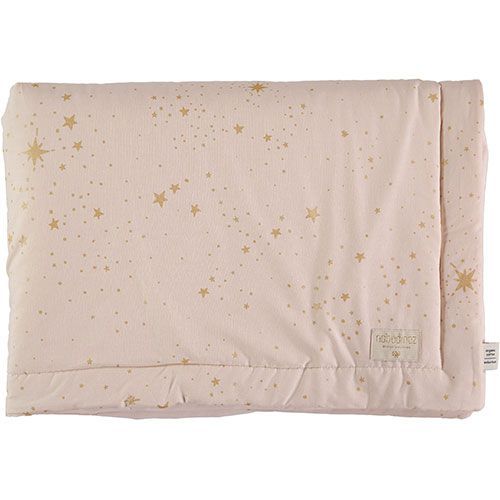 nobodinoz babydeken 70x70 cm - gold stella dream pink 