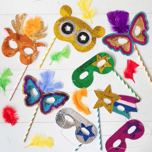 le petit souk masker superheldin - roze - paars