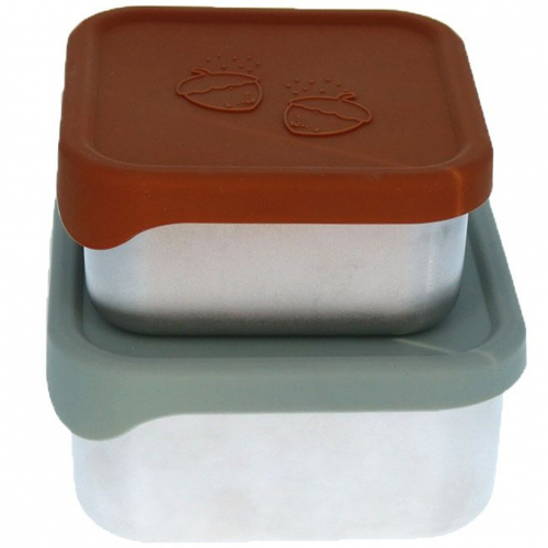 le petit souk rvs lunchbox set hazelnoot - 2st