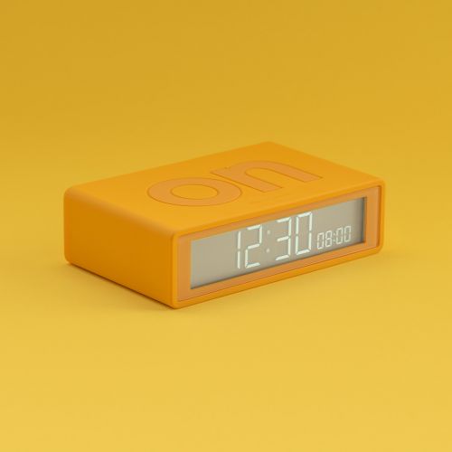 lexon flip classic digitale wekker - yellow 