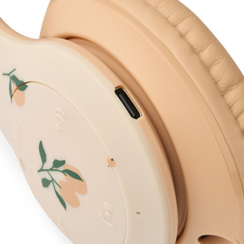liewood draadloze kinderkoptelefoon quinn - peach sea shell