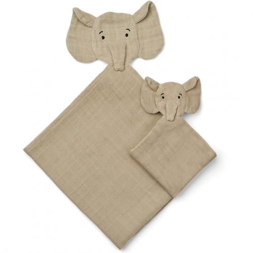 liewood knuffeldoeken alya - olifant - mist - 2st