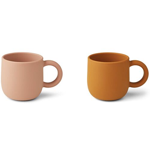 liewood siliconen drinkbekers merce - mustard dark rose mix - 2st