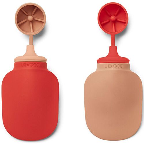 liewood siliconen knijpflessen silvia - apple red tuscany rose - 150ml - 2st