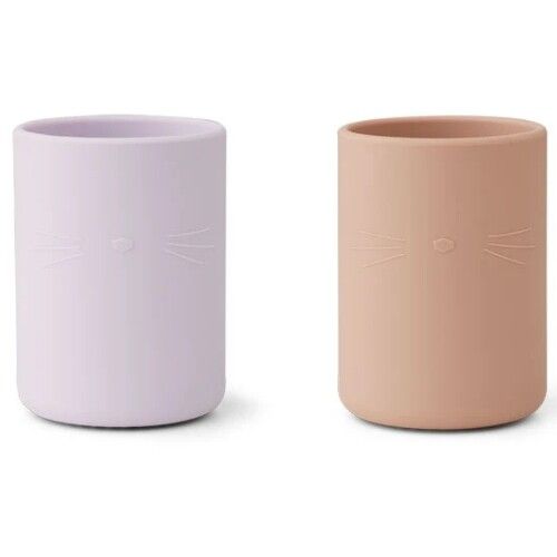 liewood siliconen kinderbekers ethan - poes light lavender rose mix - 2st