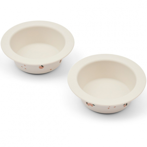 liewood siliconen kinderkommen met zuignap peony - peach sea shell - 2st