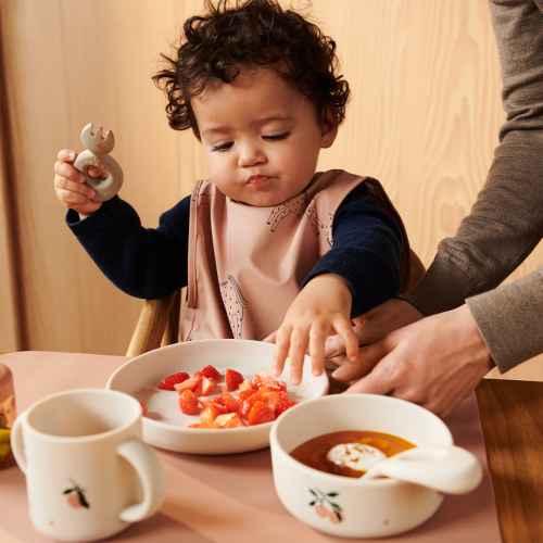 liewood siliconen kinderservies vivi - peach - sea shell mix