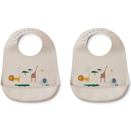 liewood siliconen slabbetjes tilda - safari sandy mix - 2st