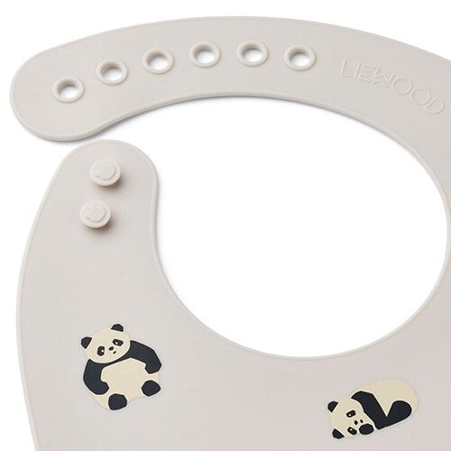 liewood siliconen slabbetjes tilda - panda play - sea shell mix - 2st