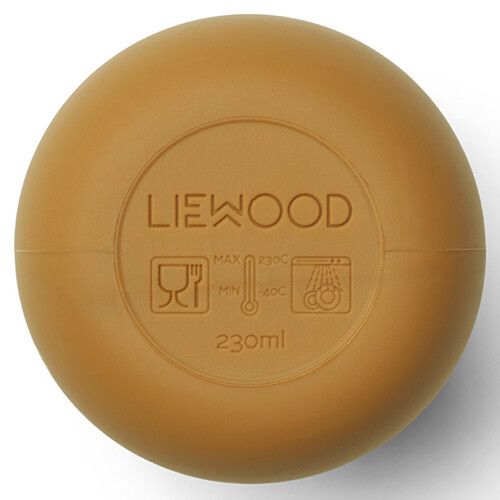 liewood siliconen tuitbekers met rietje ellis - mr bear - golden caramel