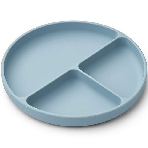 liewood siliconen vakjesbord met deksel frodo - mr bear - whale blue sea blue mix