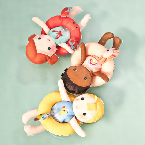 lilliputiens badpop met zwemband - krab - 18 cm