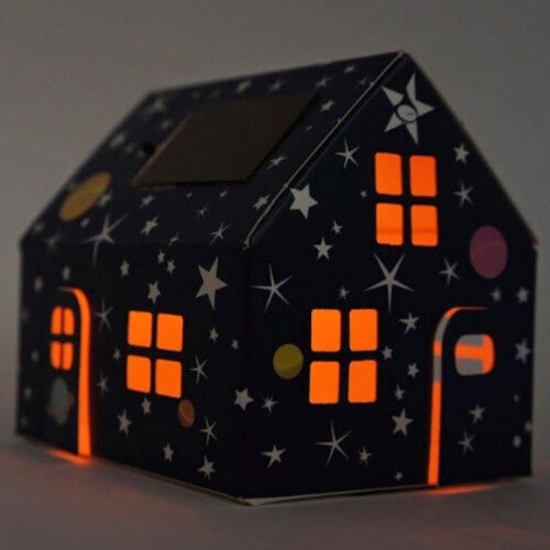 litogami bouwpakketje huisje met zonnepaneel - sterren 