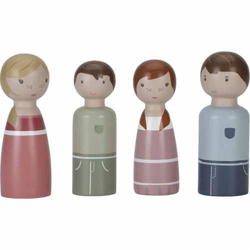 little dutch poppenhuispoppen familie rosa - 4st